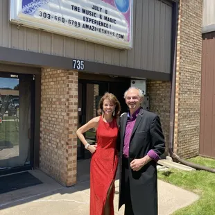 Carol Massie &amp; Joe Givan,  Award Winning Illusion Team in front of the Theatre of Dreams they opened in April of 2003!