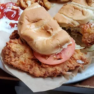 This is the small half of the pork tenderloin sandwich.