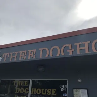 the front of the doghouse