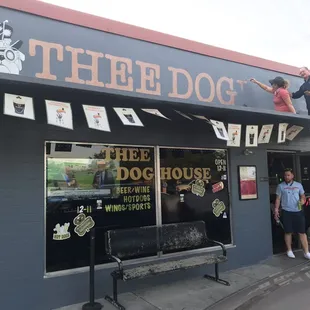 the front of the doghouse
