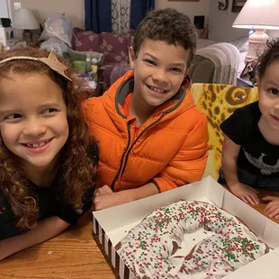 The artist with their art piece