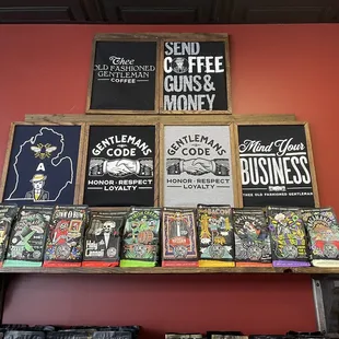 Coffee and T-shirts for sale