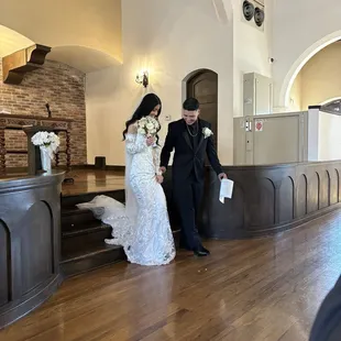 coming down the stage where you get married