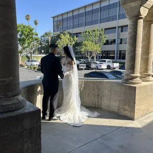 front of doors to chapel