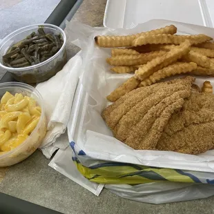 #10 Two Catfish fillets and three sides