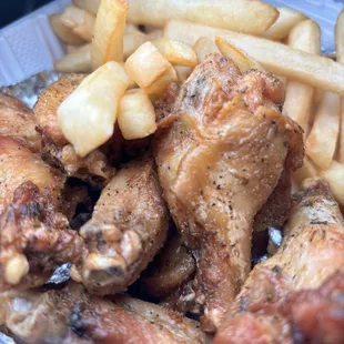 Wings and fries