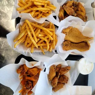 Catfish Wings Fries