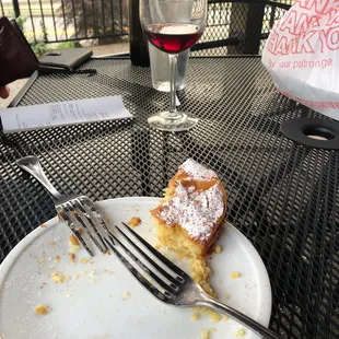 Finishing up with some Pinot noir and a delicious Greek custard dessert.