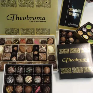 a variety of chocolates