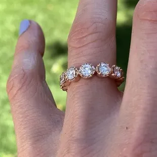 Custom rose gold &amp; diamond eternity band
