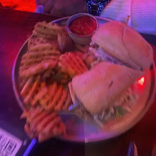 a plate of food on a table