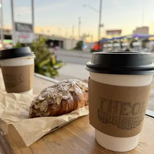 a croissant and a pastry