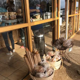 a basket full of bread