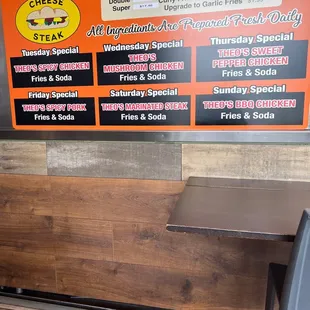 the menu