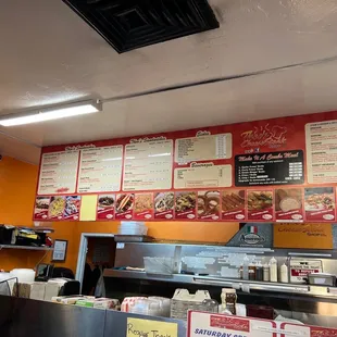 menus on the wall