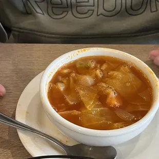 Bowl of cabbage soup