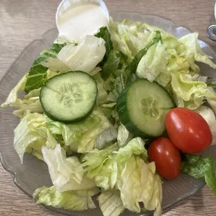 Side salad, had to remove a decent amount of wilted lettuce