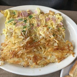 Western Omelette and hashbrowns