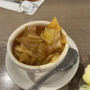Cabbage soup, not as good as mine but decent