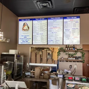 menus on the wall