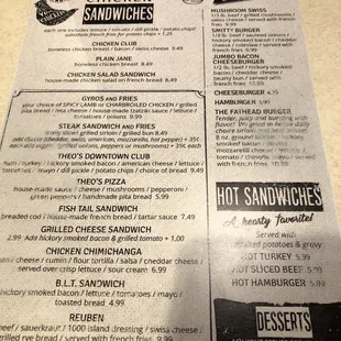 menu