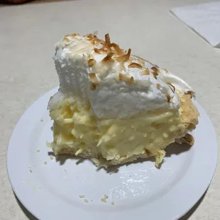 Homemade coconut cream pie (minus my first bite, after which I had to stop to commemorate same...)