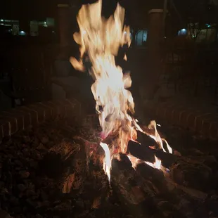 Fire pit on the patio