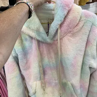 Cute fluffy jacket on sale