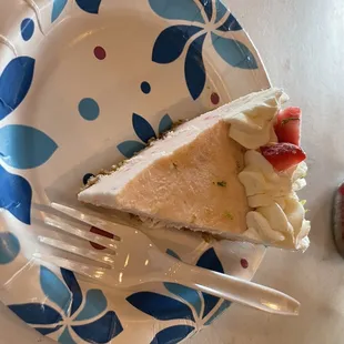 Slice of strawberry margarita pie