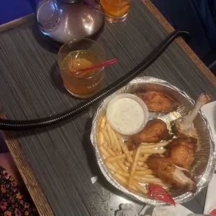 Therapy wings with fries combo during happy hour