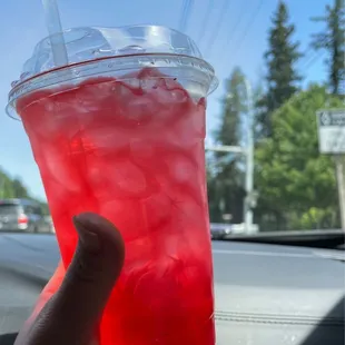 Iced raspberry hibiscus tea