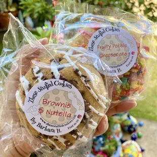 Brownie and Nutella and fruity pebble cheesecake cookies