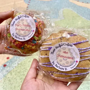 a person holding a bag of cookies