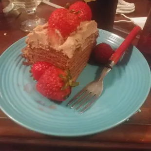 Strawberry chocolate crepe cake