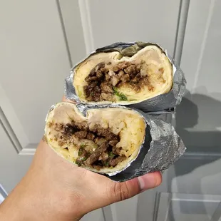 Grilled beef burrito