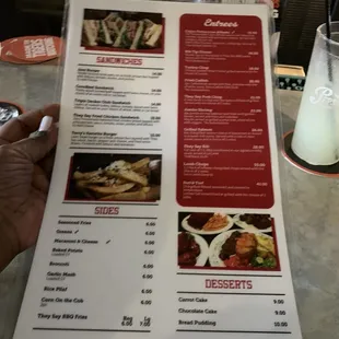 Sandwiches, Entrees, Sides and Desserts