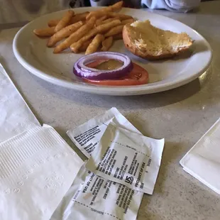 Kids cheeseburger and fries