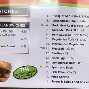 Menu board