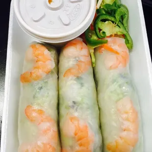 Shrimp spring rolls yum!
