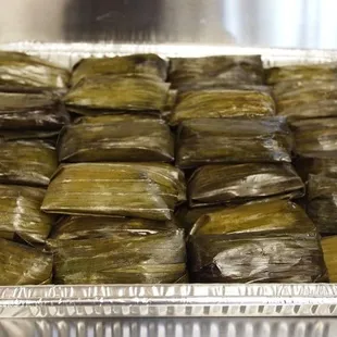 Banh Loc La - Shrimp and pork stuffed in clear flour cakes.  100 for $45