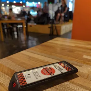 a remote control on a table