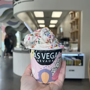 Hello you- vanilla, fruity pebbles, mini marshmallow, sprinkles