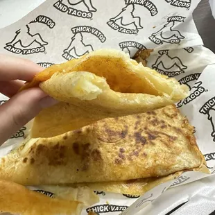 Large cheese quesadilla