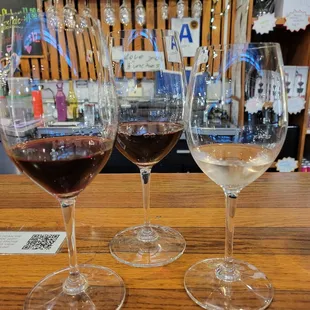 three glasses of wine