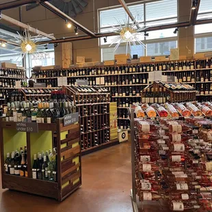 Variety of wine bottles