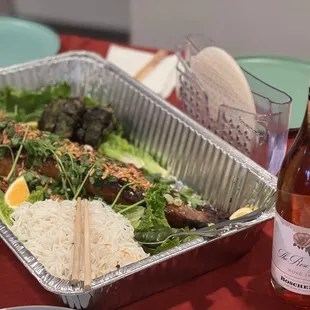 Medium catfish to go almost $ 62 w tax, lettuce, herbs, sauces, vermicelli noodles &amp; rice paper all provided 08.19.22