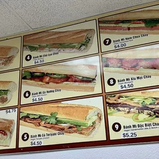 Many vegan Bahn mi choices! So yummy!