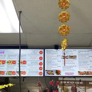 Menu overhead