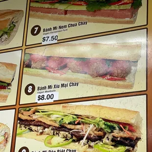Sandwich selection