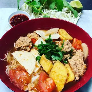 Vegan Crab-Paste Noodle Soup Bowl